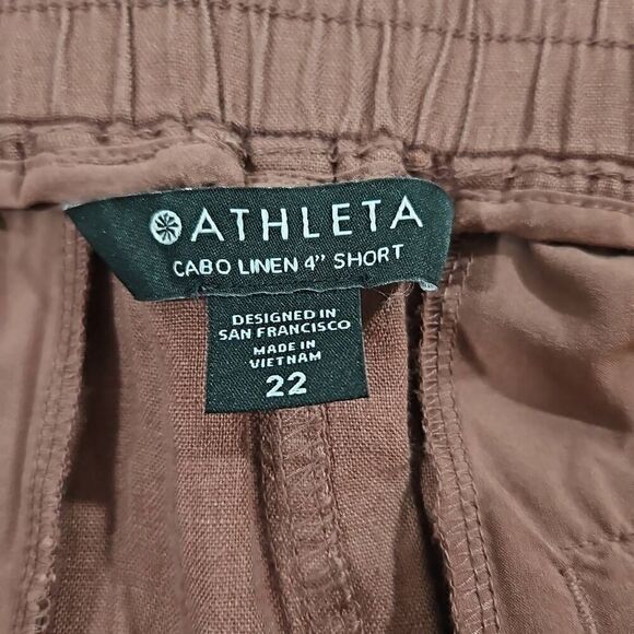 Athleta Cabo Linen 4" Short womens Size 22 Hearth Rose Lounge Summer NWOT - Picture 7 of 8